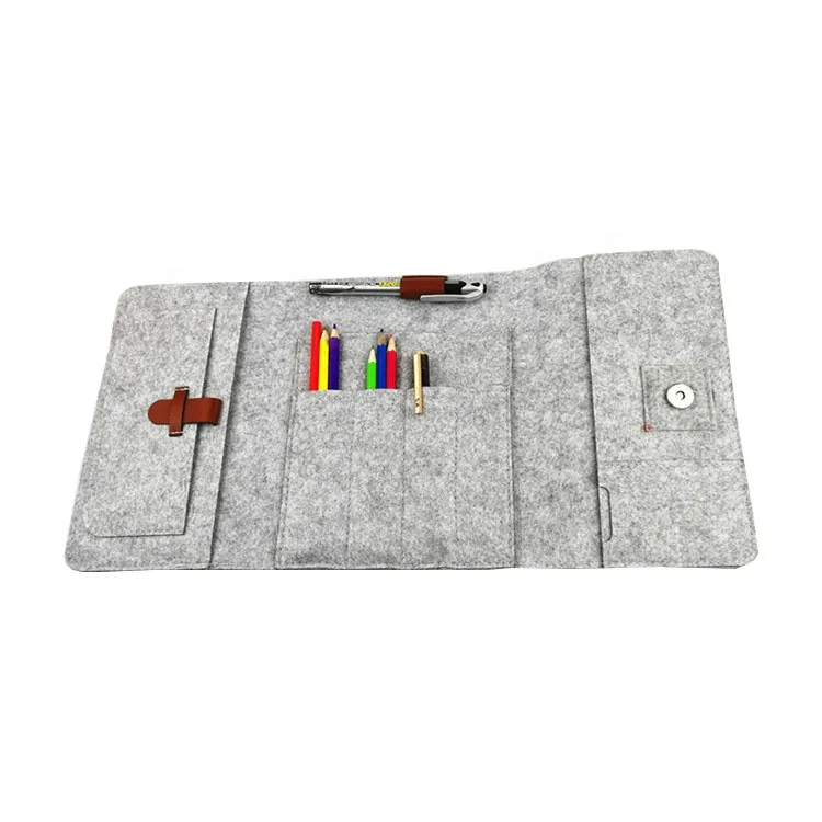 Multi functional Felt School Student Book Cover Felt Daily Travel Office Notebook Pad Cover Pencil Case