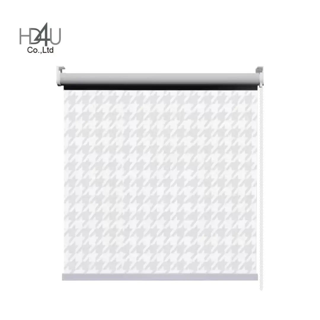 Quality Certificated European Standard Geometric Design Printed Daylight Fabric Window Roller Blind for Living Room