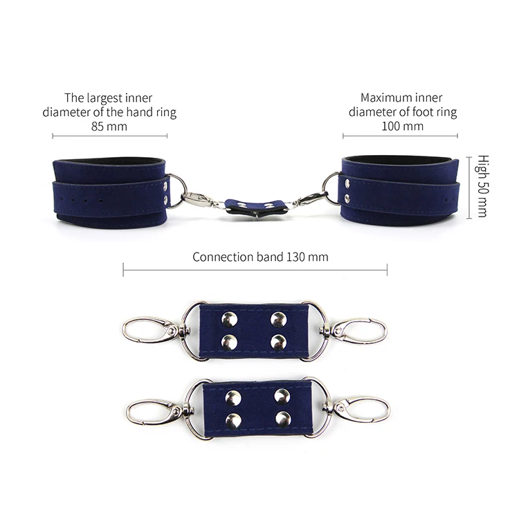 SM Slave Under bed Handcuffs Ankle Cuffs Cross Straps Sex Restraint Bondage Kit