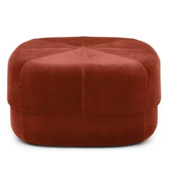 K&B nordic high quality velvet solid wood frame pouf ottoman step stool for kids