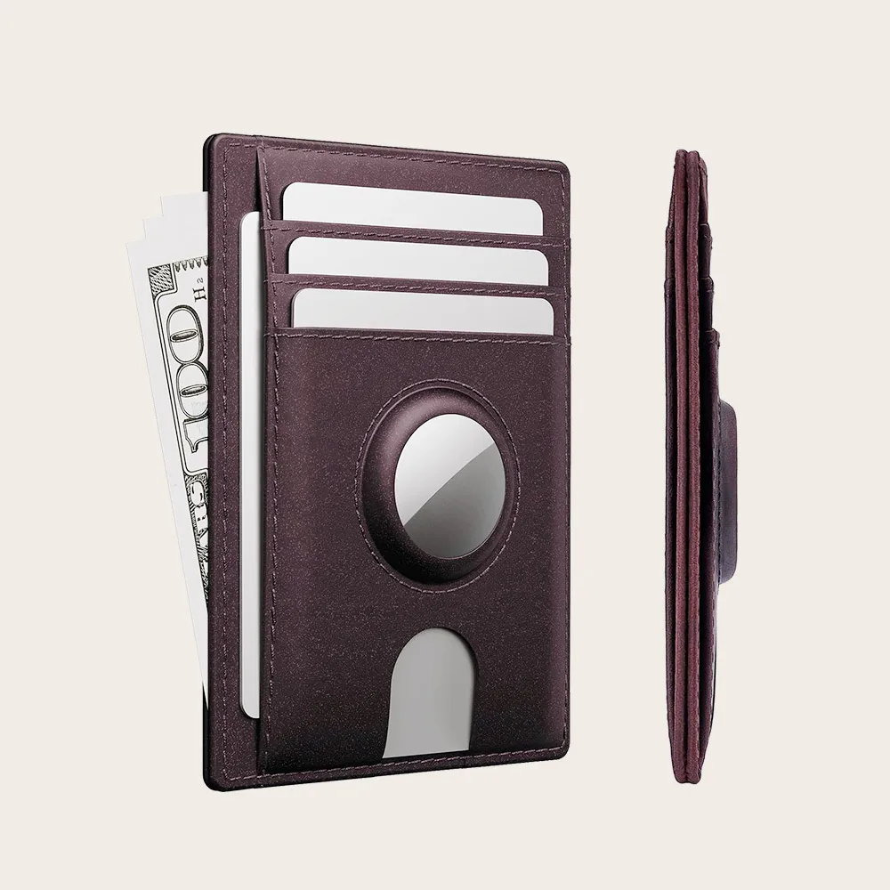 Luxury custom logo rfid blocking slim genuine leather id credit card holder wallet card holder