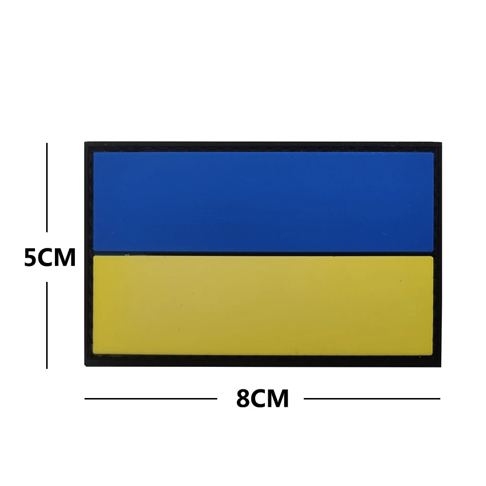 FIRE FIGHTER Ukraine Emblem With Flag Style PVC Rubber Decoration Applique For Backpack And Bags Patches Easy to Match.