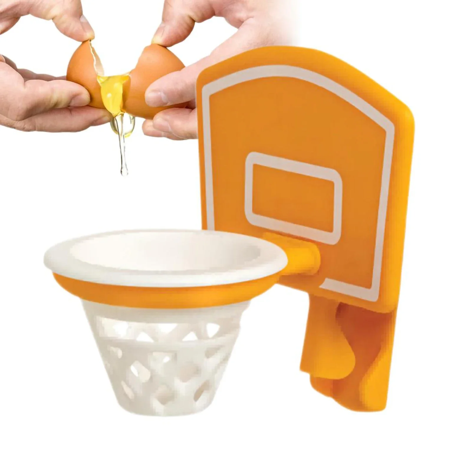 New White Yolk Separator Basketball Hoop Egg Divider Yolk Divider Kitchen Cooking Egg Tool Filter Egg Extractor