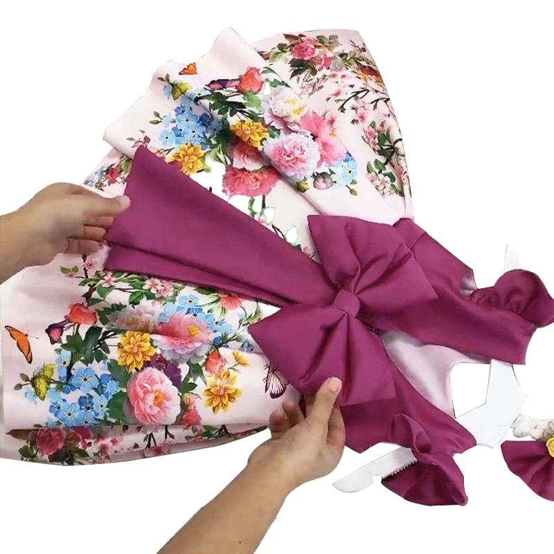 2024 распродажа детское платье с цветочным принтом