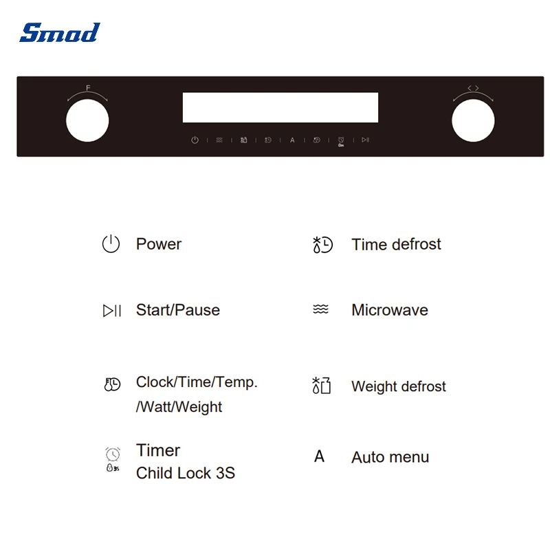 Встраиваемая выдвижная дверь 34L микроволновая печь с сенсорным управлением и конвекцией для гриля