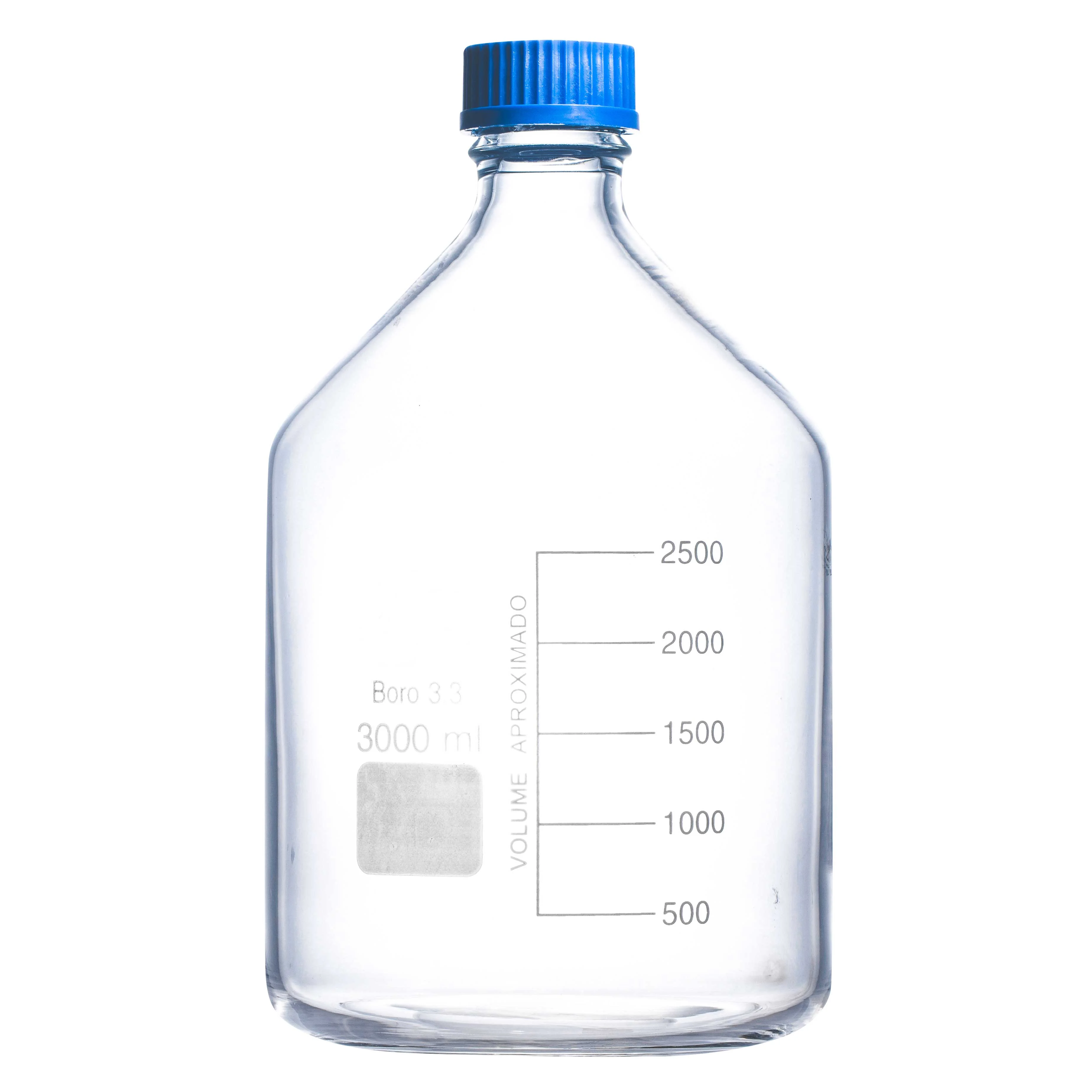 BAT LAB Amber Clear Empty wide-mouthed reagent bottle 250ml 500ml 1000ml clear glass bottle with blue screw cap