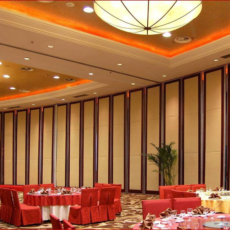Automatic electrical movable partition wall glide wall operable decorative wall for wedding hall