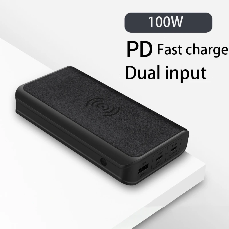 Wholesale Low price big capacity LED display portable mobile charger for laptop wireless power bank pd 100w for smartwatch