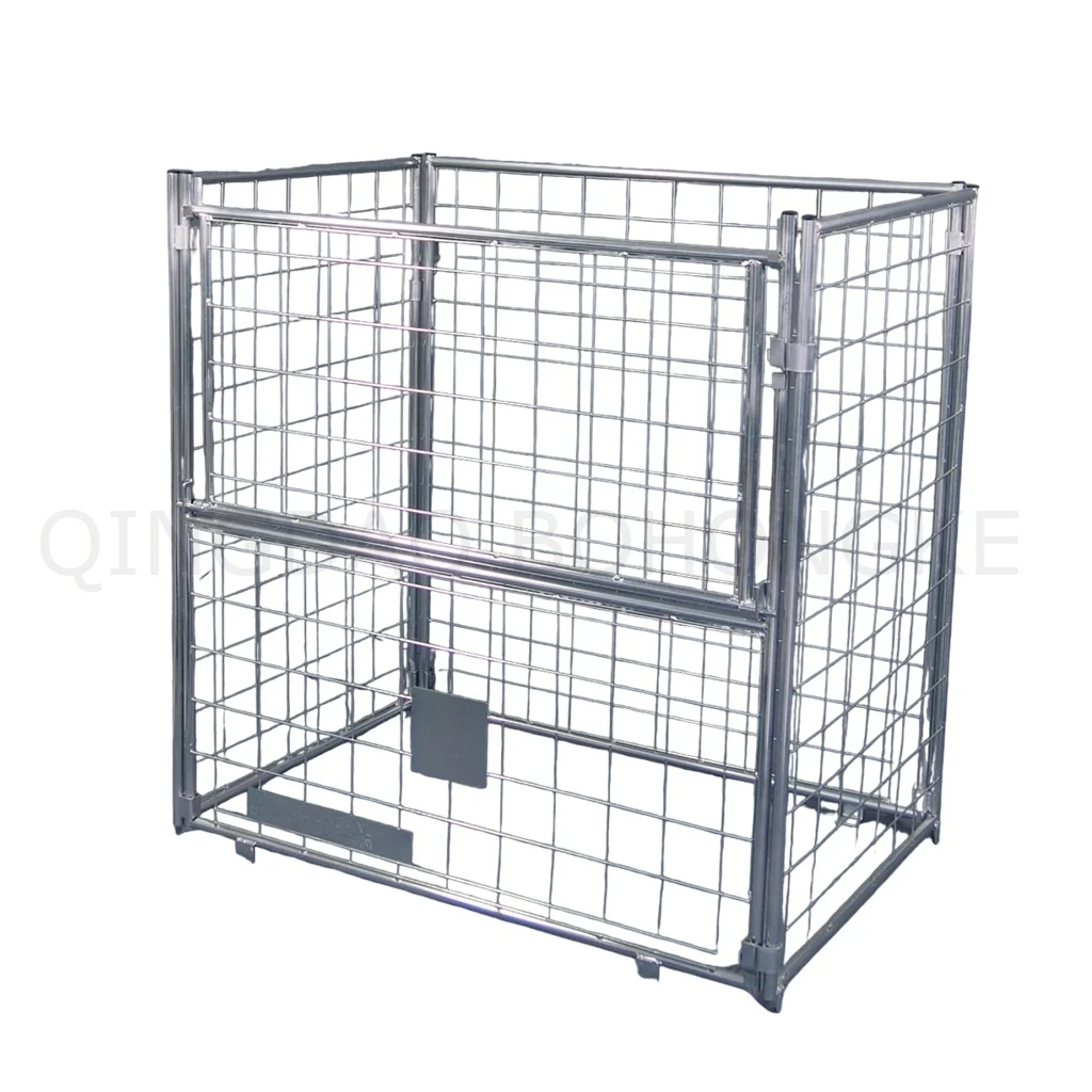 BHK38 Складная и Штабелируемая стальная проволочная сетка, прокатные клетки, контейнер из проволочной сетки