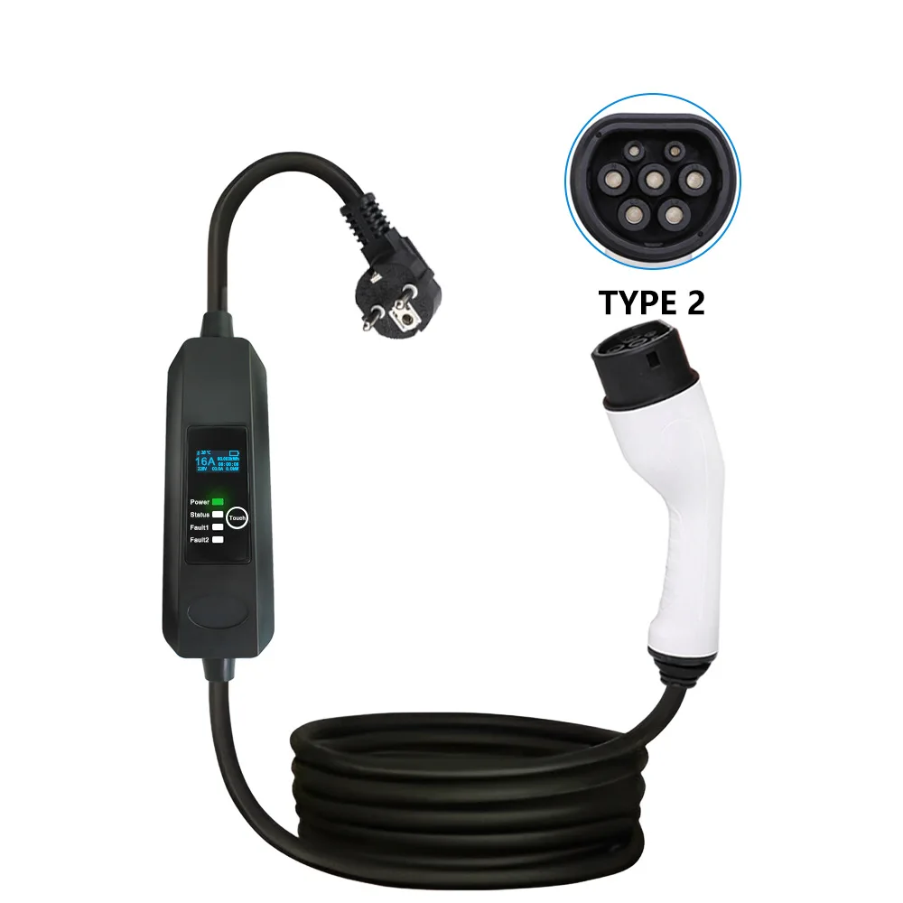 SNEV Portable Ac Ev Charger 7KW 32A High quality Adjustable current Type2 GB/T Waterproof Home Use Vehicle Charging Station