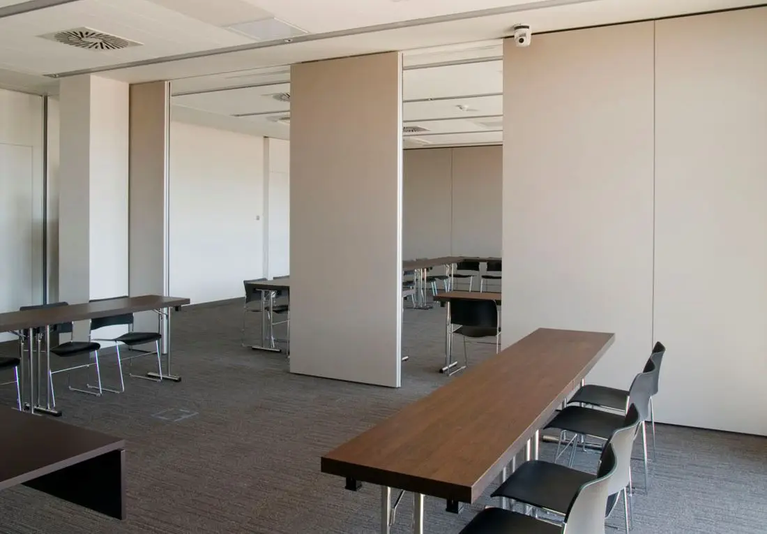 Chinese style removable wood office partition conference hall meeting room operable wall soundproof sliding division wall