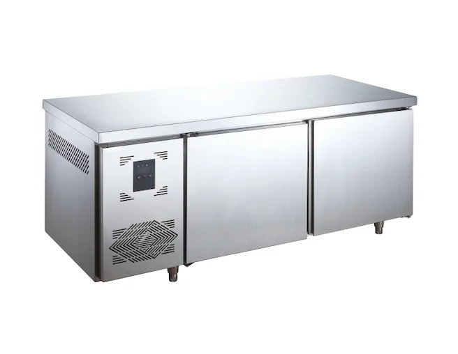 Mesa de trabajo de acero inoxidable 3 puertas Countertop Refrigerator