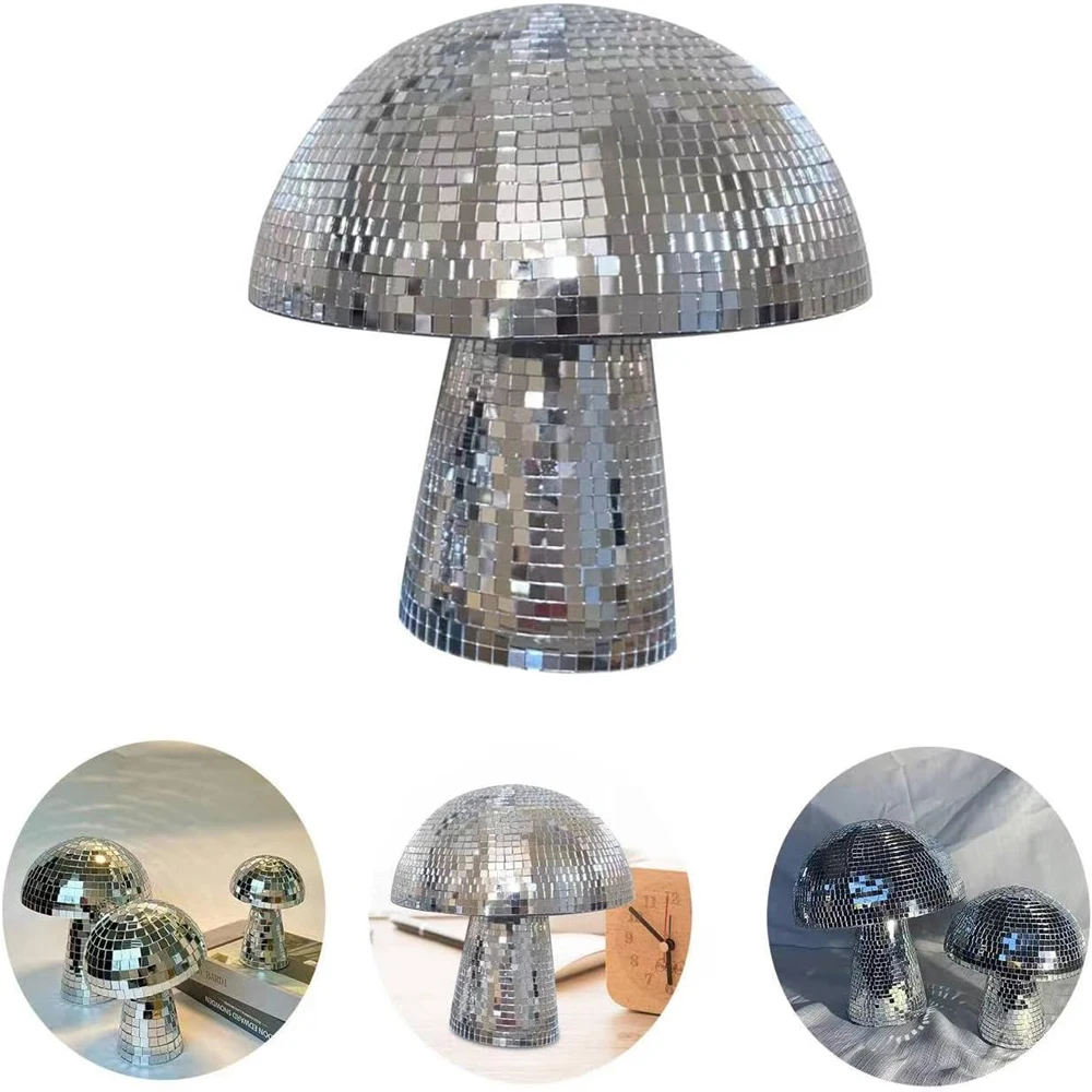 Customizable Mushroom Shape Gold Inflatable Mirror Glitter Disco Ball For  for Party Room Table Decor Art Decorations
