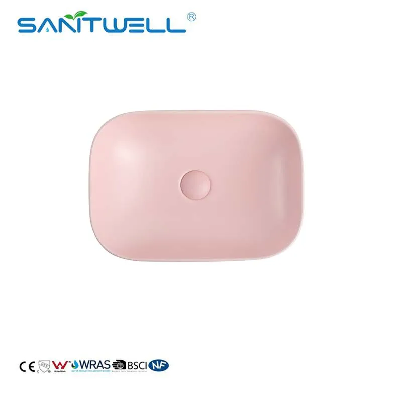 Matt Pink Porcelain Basin Counter Top Basin Bathroom Pink Washbasin