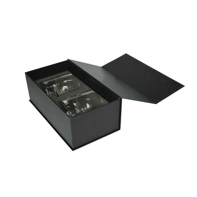 CMYK Printing Black Paperboard Durable Custom Logo Print Magnetic Bear Wine Packaging Box With EVA