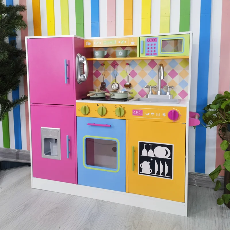Unisex Wooden Kitchen Toy Set Popular Educational Pretend Play Refrigerator Toy for Kids for Girls & Boys