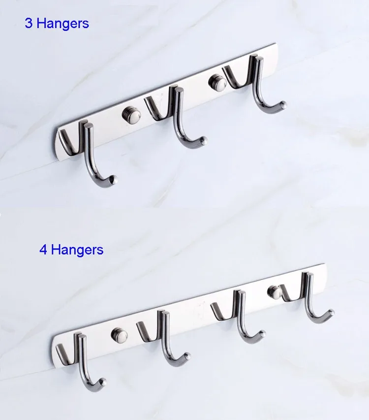 
Sanitary Accessories 5 hangers Robe Clothes Hook Stainless Steel 304 Wall Mounted for bathroom 