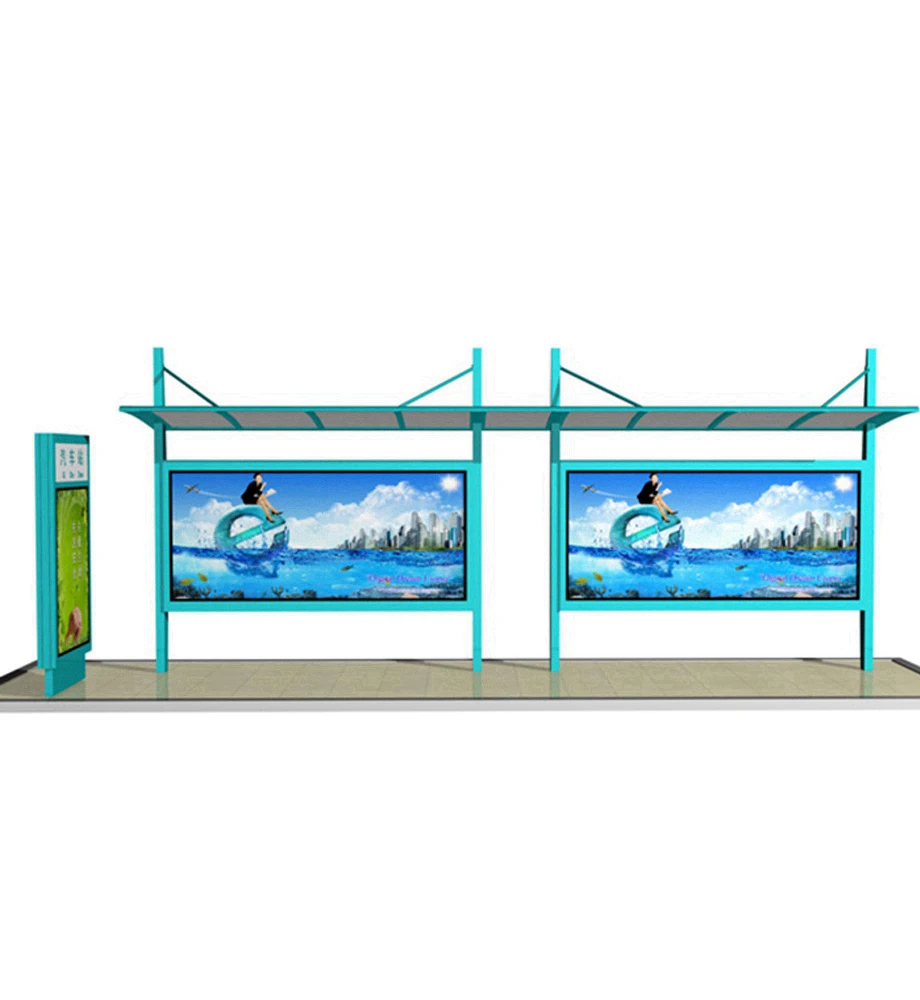 Standard Bus Shelter Stainless Steel Bus Shelter For Advertising Durable Structure Easy Assemble