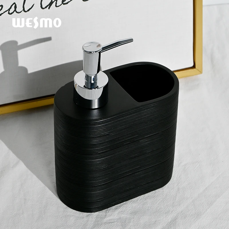 kitchen soap dispenser 2 In 1 Bathroom Hand Liquid Lotion Polyresin Soap set Dispenser Bottle