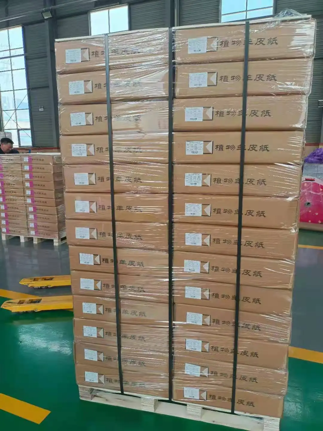 
Green color parchment paper used for yarn winding factory 