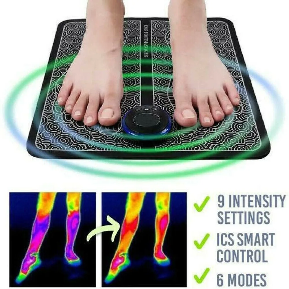 Hot Products TENS Foot Mat for Massage Machine Electric Vibrating Foot Massager Black USB Charging H11 Heat Massager OEM/ODM