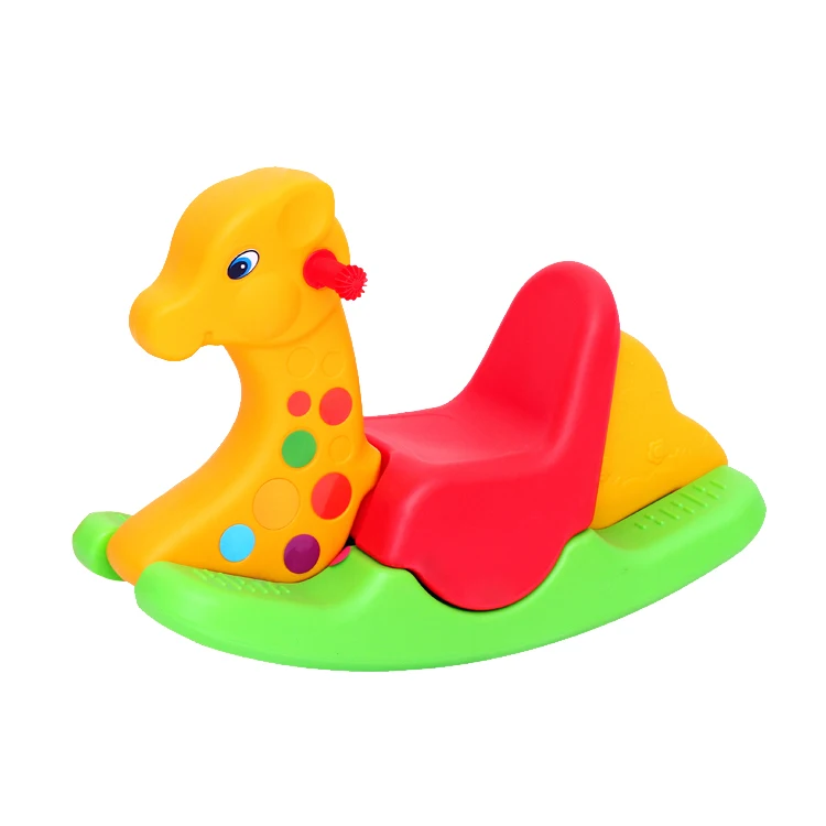 Hot sale toddler plastic animal rocking chair slide 4-in-1 baby birthday gift toys kids cartoon indoor toy