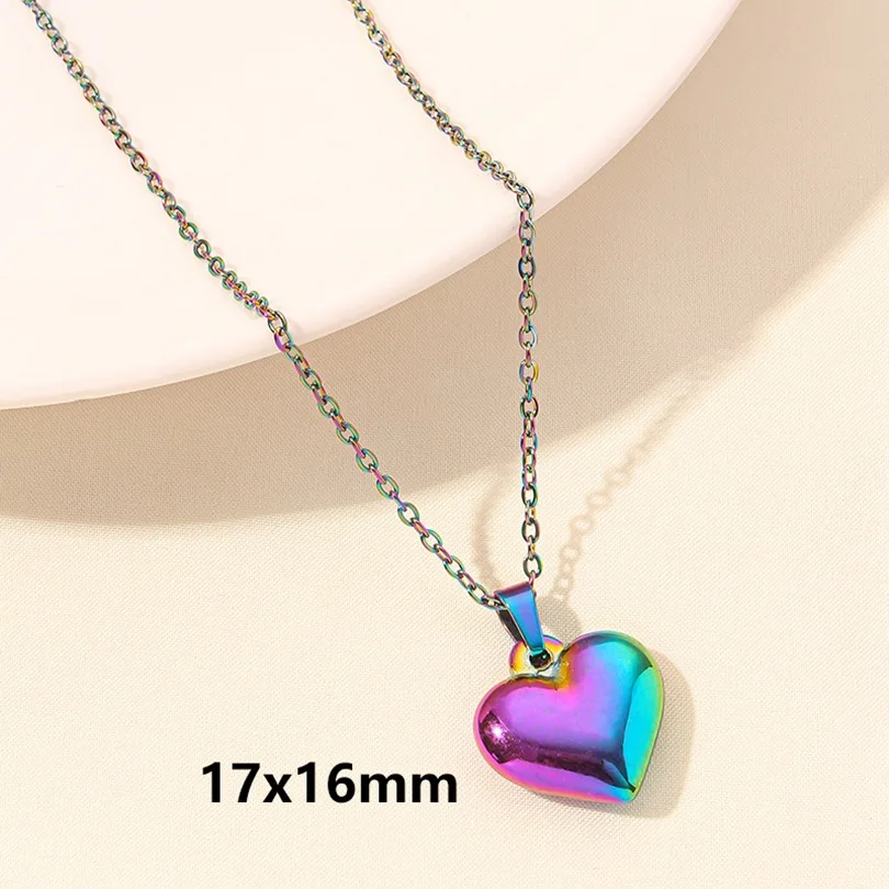 Women and Girls 18K Gold Electroplated Stainless Steel DIY Component Heart-Shaped Pendant Necklace Fashion Jewelry Production