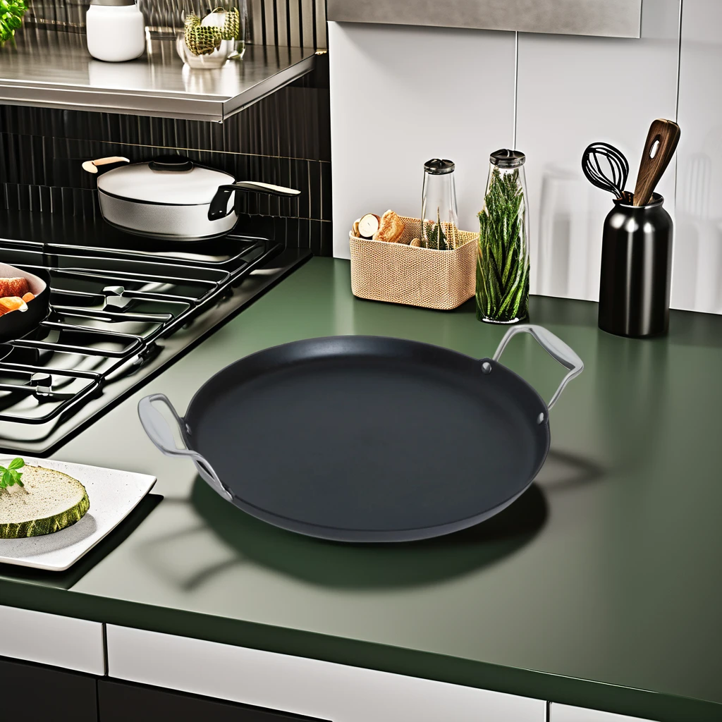 Commercial  13Inches Carbon Steel Roasting Pan Baking Pan 2.5mm Thick For Paella BBQ Other Kitchen Uses