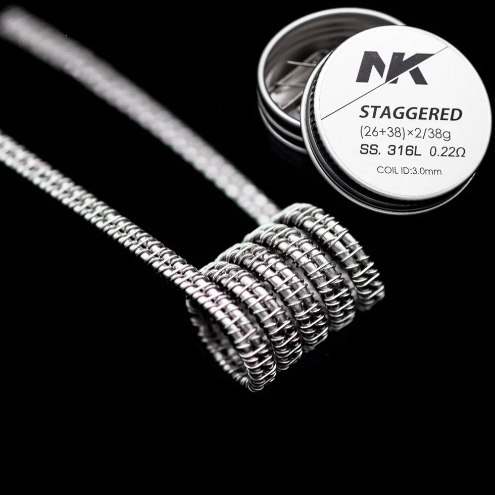 
NK hot sell OEM prebuilt coil SS316L fused clapton stainless steel wire clapton staggered alien machine made coil for RDA RTA 