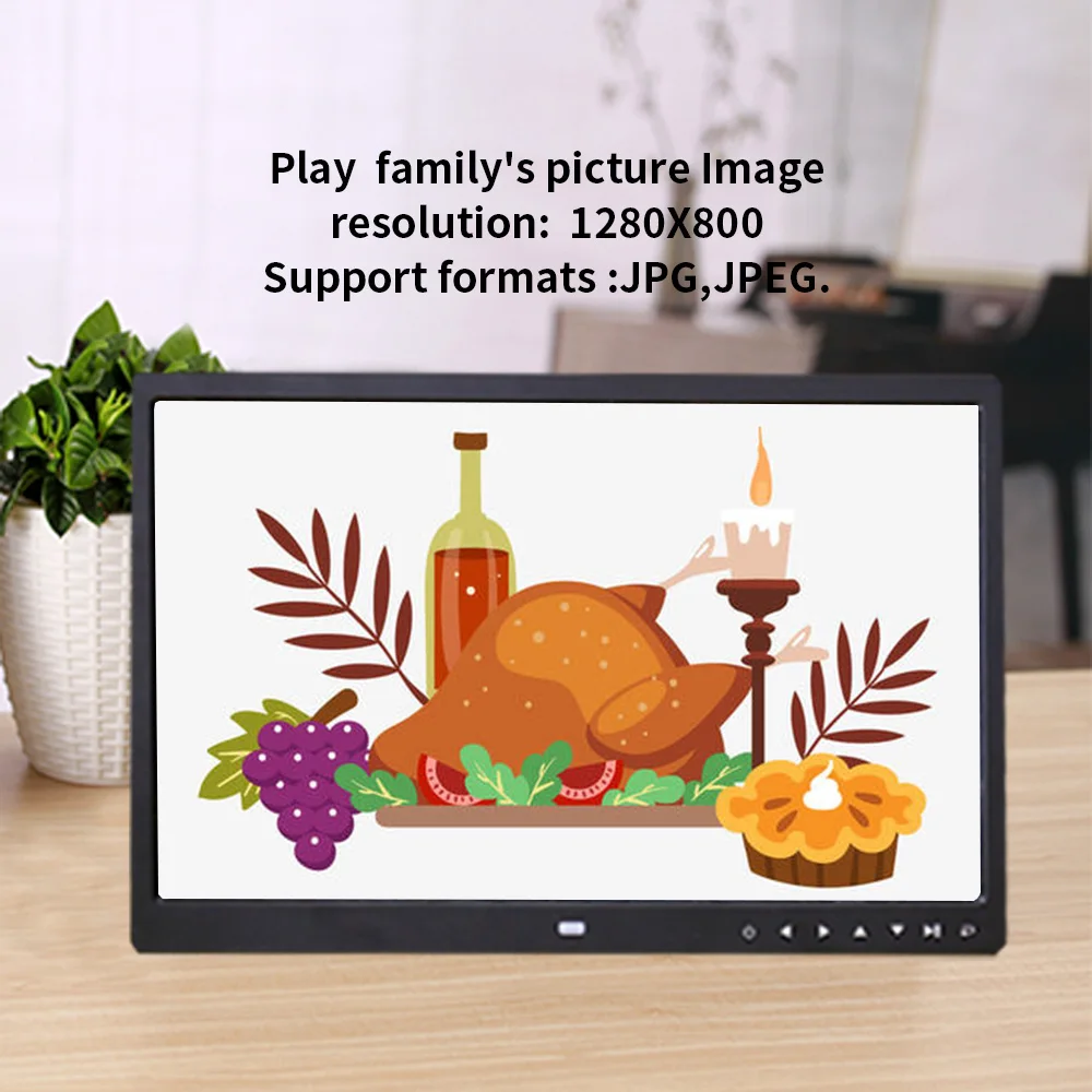Indoor advertising player loop video playback VESA wall HD Front touch buttons built-in speakers 15 inch digital photo frame