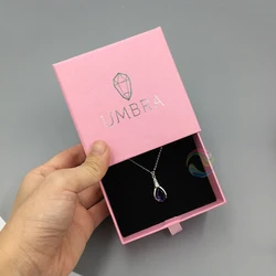 Kraft Brown Paper Custom Logo Thin Large Necklace Jewellery Box