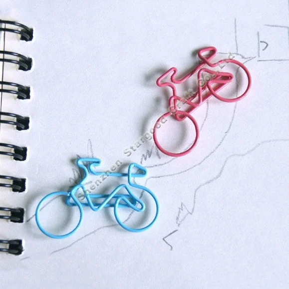 Different types of paper clips Promotion gift bicycle bike paper clip pack of 6pcs paper card package