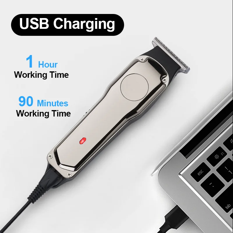 Suttik LK-1919 USB Rechargeable Barber Clippers Professional Hair Cutting Kit Cordless Hair Clipper Trimmer for Men Electric 5w