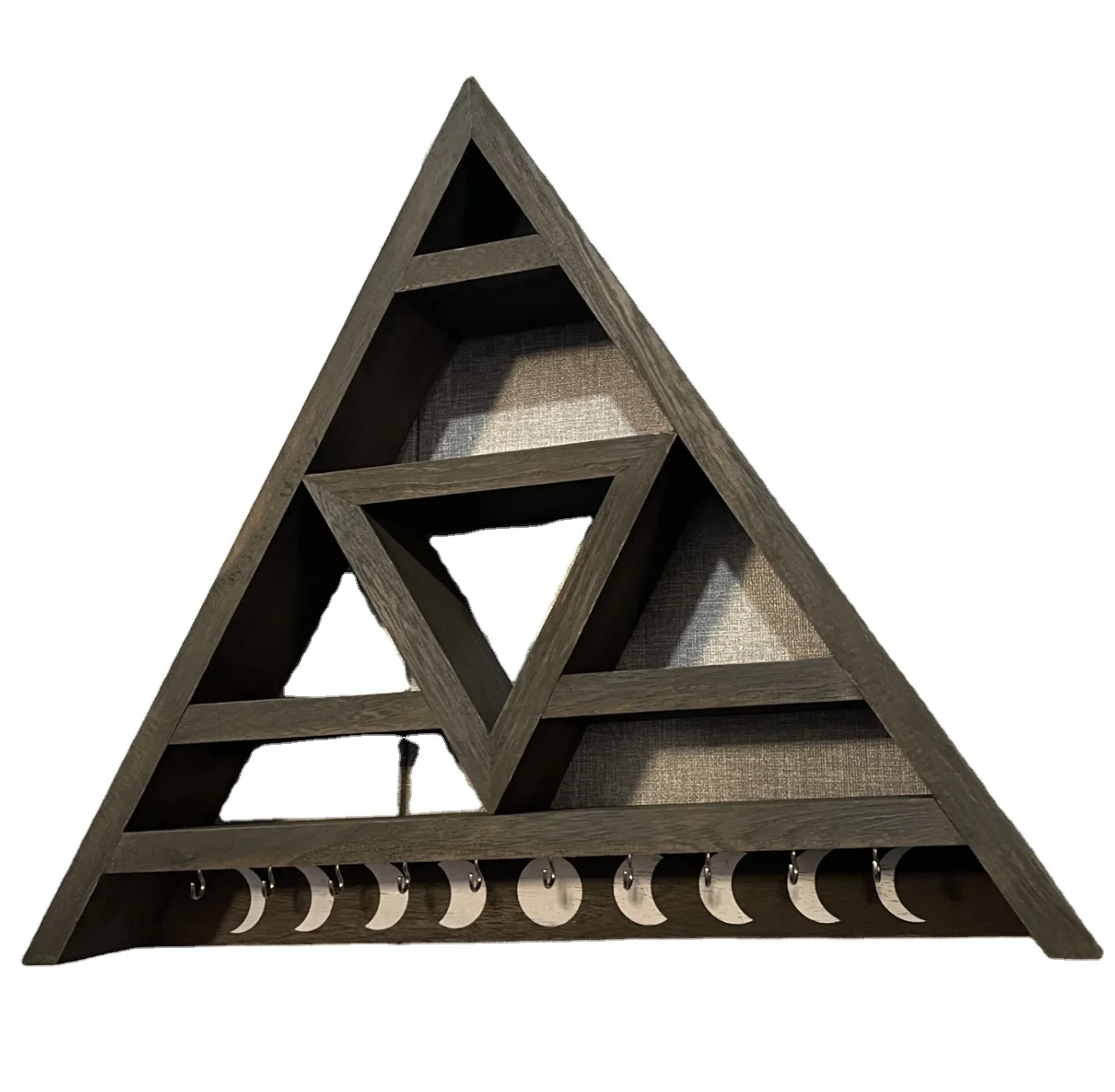 Triangle Wall Shelf Crystal Shelf Display for Stones Witchy Decor for The Home, Crystal Holder Crystal Display Shelf