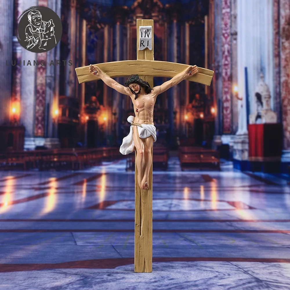 Easter Gift Jesus Christ Crucifix Wall Cross Religious Home Indoor Wall Decoration Decor Resin Ornament