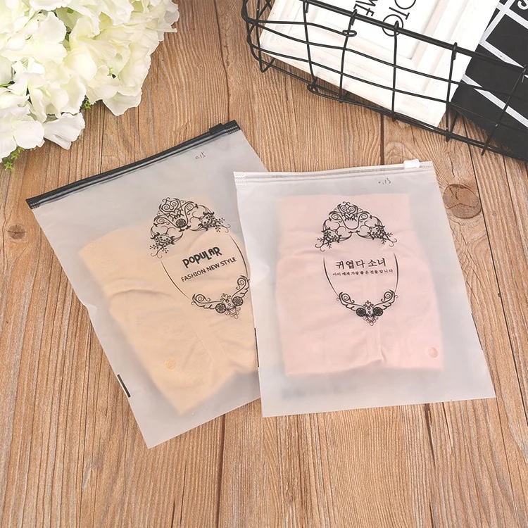 Custom Logo Matte Print CPE Zip lock Poly Frosted Zipper Packaging Plastic Frosted Zipper Bag For Clothing