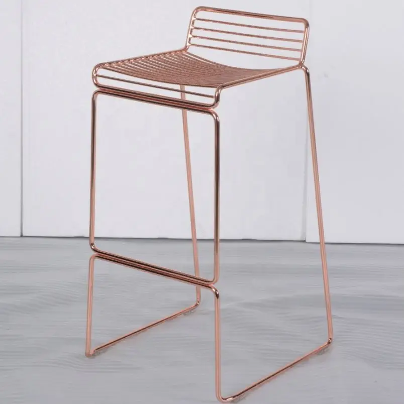 Wire frame rose gold and golden bar stool