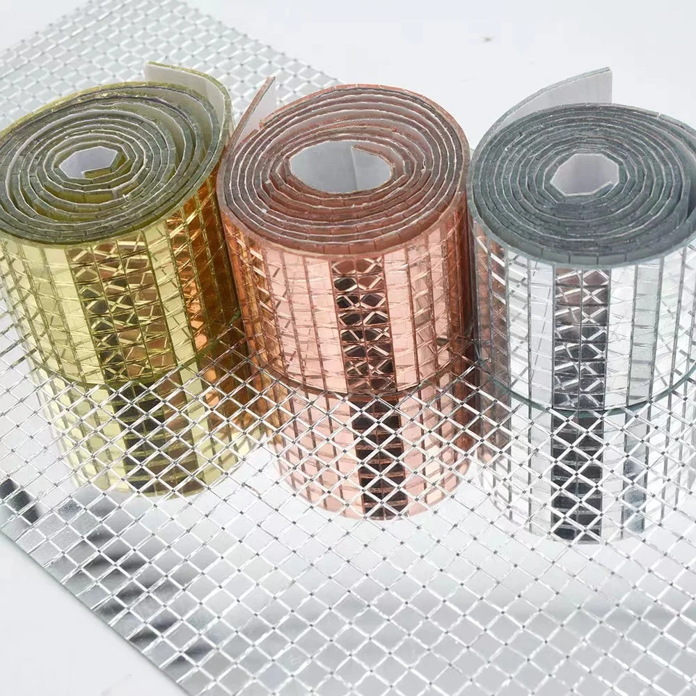 5*5mm Mini Square Mirror Mosaic Tiles Self-Adhesive Glass Mosaic Tiles Wall Sticker For DIY Handmade Home Decoration