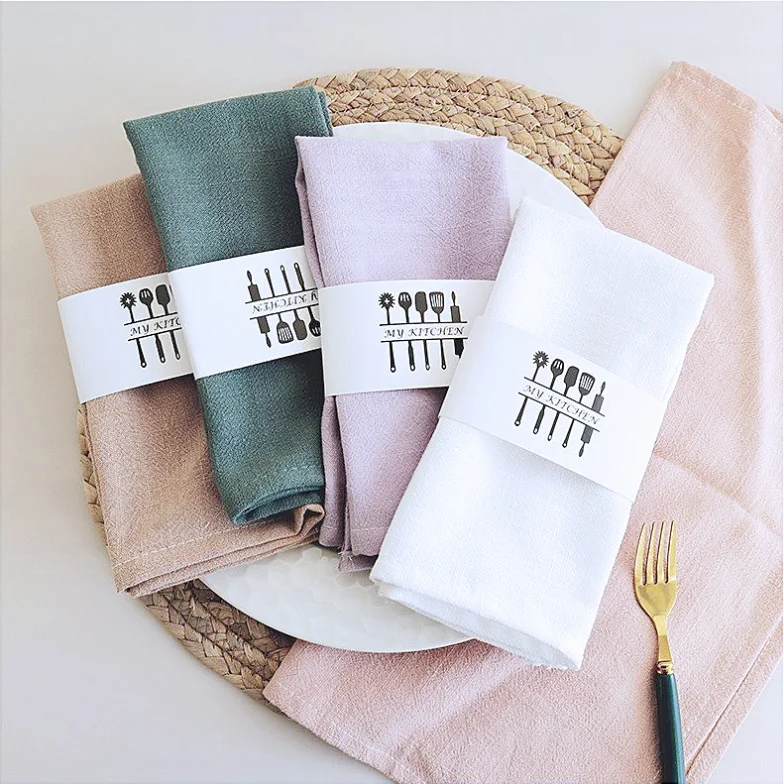 All Natural Cotton Linen Dinner Table Napkin Solid Color 40*40cm Tea Towel Quality Wedding Napkin Cloth
