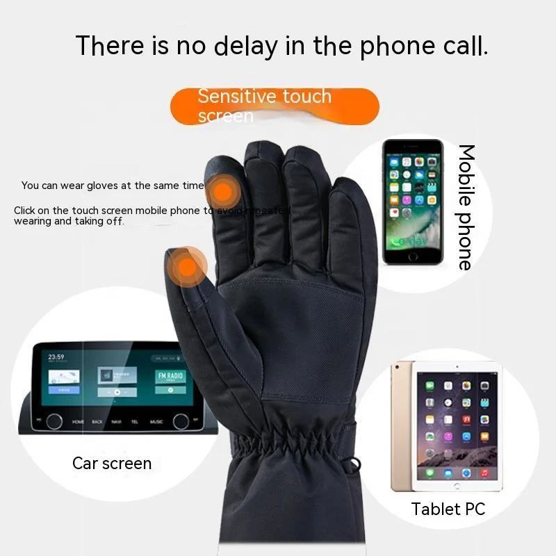 Thermal Men Women waterproof battery rechargeable snowboard motorcycle racing Cycling Winter Heating Ski Electric heated gloves
