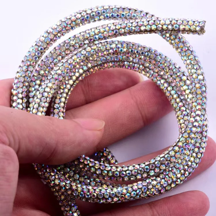 Luxury Crystal Diamond Rhinestone Cord Rhinestone Rope Strip for sandals