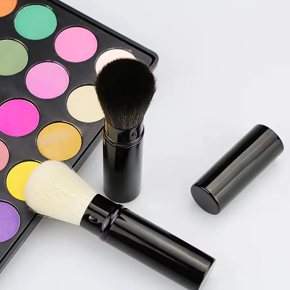BEILI Single Black Retractable Makeup Brush Kabuki Soft Goat Hair Blush Setting Powder Foundation Brush