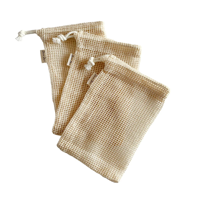 Многоразовый Хлопковый мешок для косметических кистей на шнурке органический сетчатый свечей продуктовые