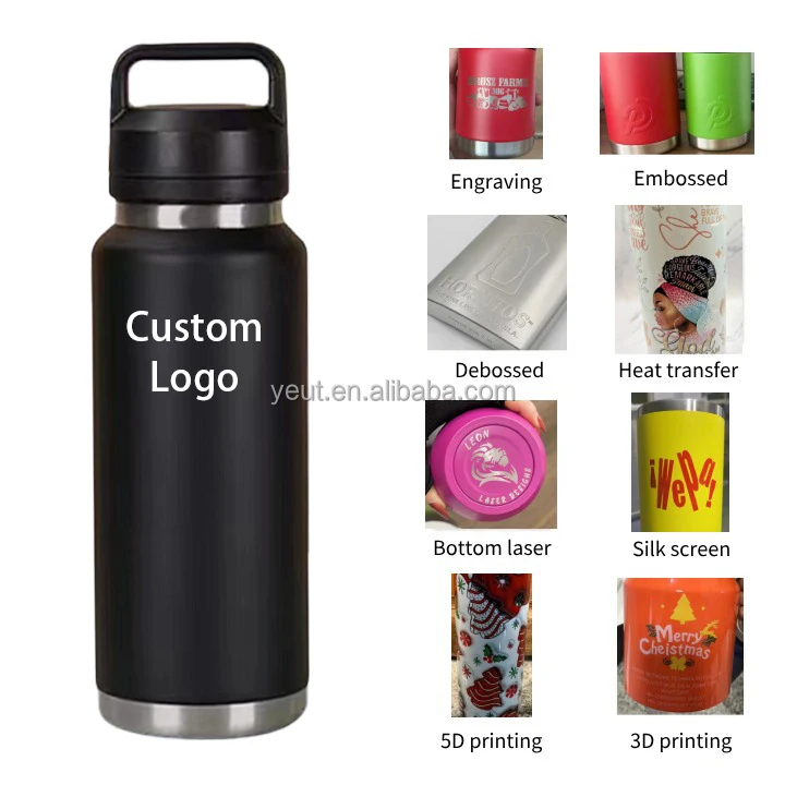 Wholesale 36oz 18oz Vacuum Flask Outdoor Carrying Sport Bottle Stainless Steel Gym Insulated Water Bottles