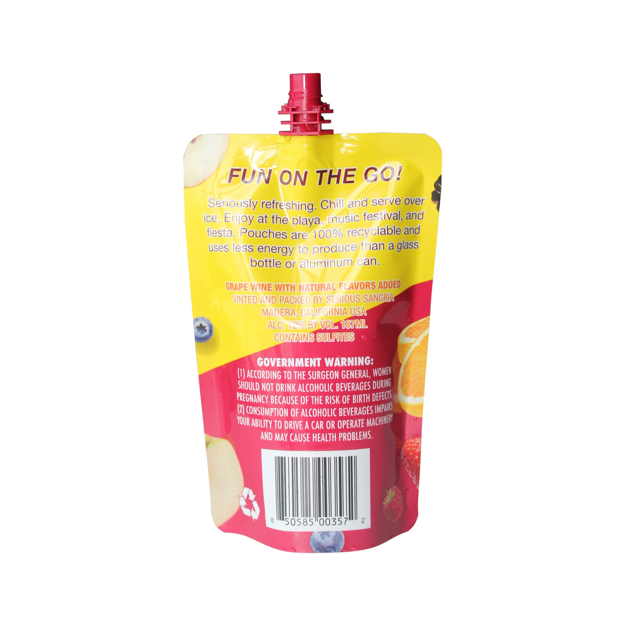 Custom Printed Food Grade Aluminum Foil Stand Up Spout Pouch Plastic Drinking Water Bag For Fruit Juice