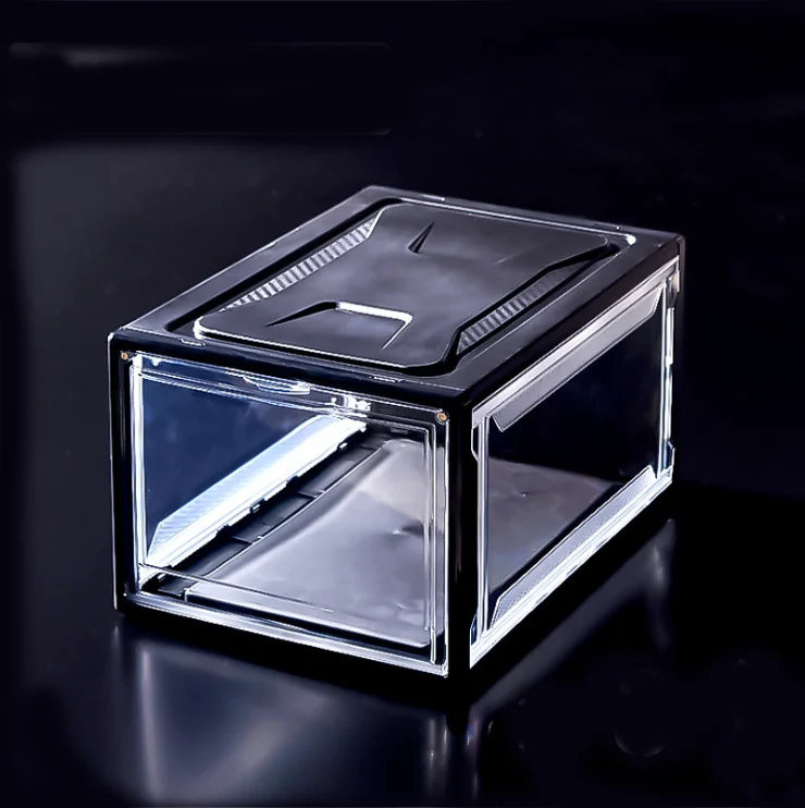 Wholesale Custom Stackable Plastic Magnetic Drop Front Shoe Box