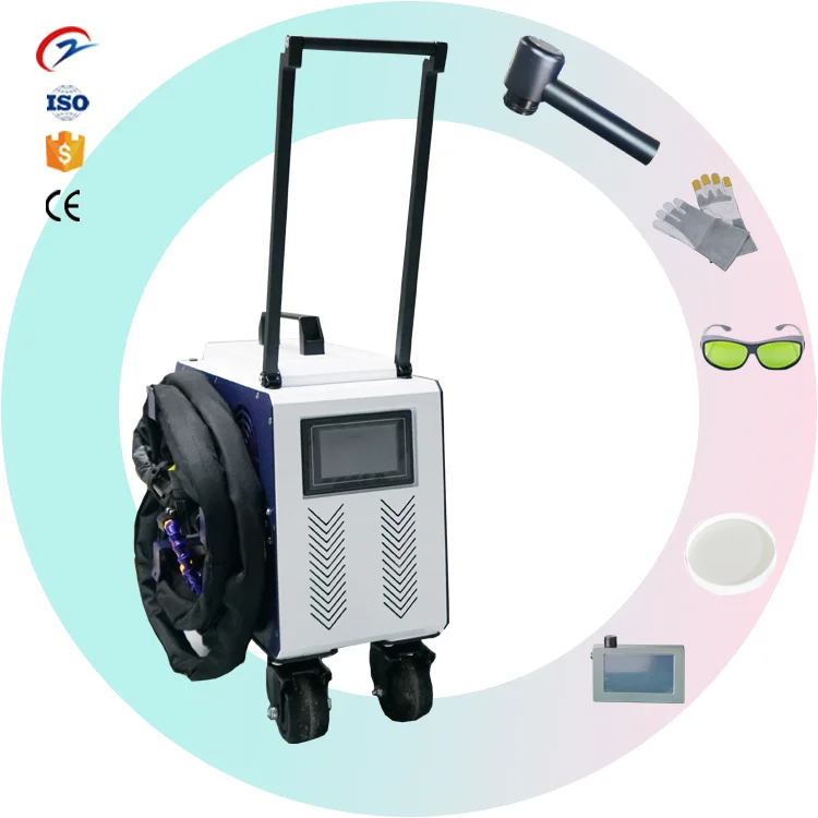 Factory price pulse handheld portable laser cleaning machine for metal  rust oxidized car wood paint 300W