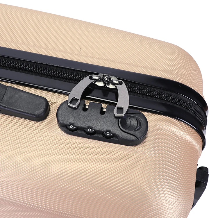 Custom made newest design golden color abs hard shell trolley suitcase sets