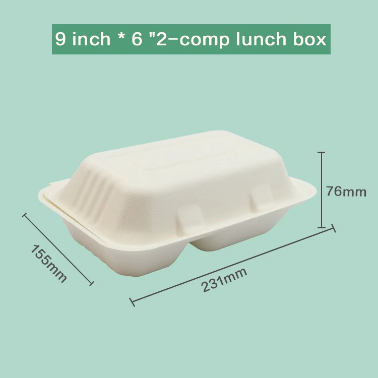 Packaging Takeaway Sugarcane Bagasse Disposable Food Containers Biodegradable Lunch Box