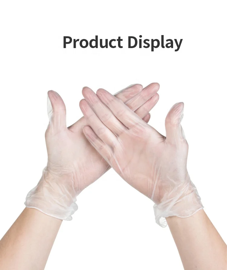 Safety Spa Hair Salon Powder Free Examination Heavy Duty Rubber Household Production Line Nitrile Working  Pvc Gloves